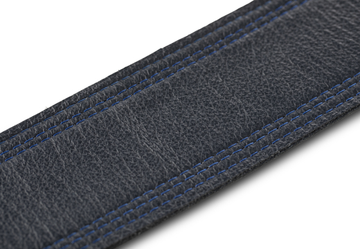 2.5\'\' Blue Denim Strap with Navy Leather Edges