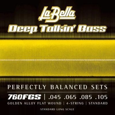 La Bella - Deep Talkin Bass Gold Flats 4-String Set - 45-105