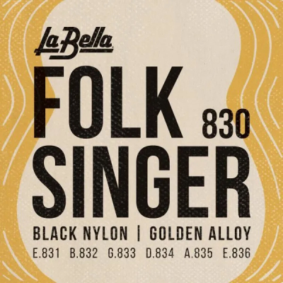 La Bella - 830 Folksinger Classical String Set - Black Nylon