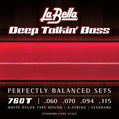 La Bella - White Nylon Tape Wound Bass String Set - 60-115