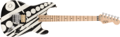 EVH - Striped Series Circles, Maple Fingerboard with Gigbag - White and Black