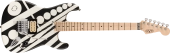 EVH - Striped Series Circles, Maple Fingerboard with Gigbag - White and Black