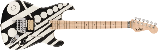 EVH - Striped Series Circles, Maple Fingerboard with Gigbag - White and Black