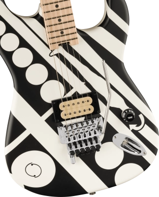 Striped Series Circles, Maple Fingerboard with Gigbag - White and Black