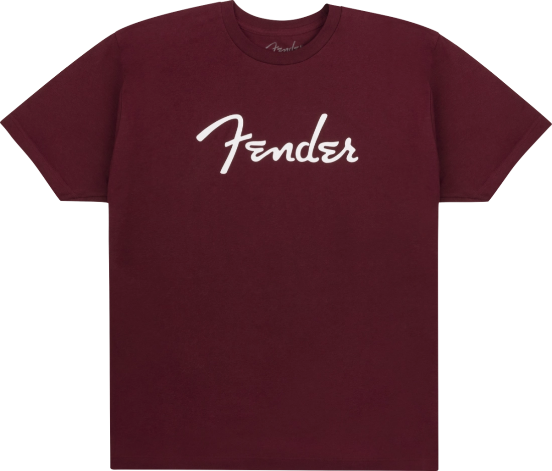 Fender Spaghetti Logo T-Shirt, Oxblood - Small