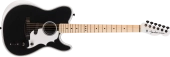 Fender - Jack White Triplesonic Acoustasonic Telecaster with Hardshell Case - Satin Arctic White with Black Top