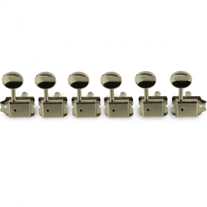 Gotoh 6 In Line Vintage Style Tuning Machines - Nickel with Metal Buttons