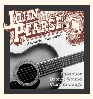 John Pearse - Phosphor Bronze Custom Acoustic Guitar String Set