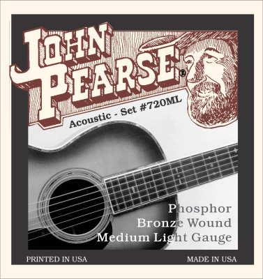 John Pearse - Phosphor Bronze Acoustic Guitar String Set - Medium Light