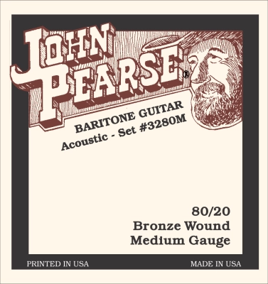 John Pearse - Baritone Standard 80/20 Acoustic Guitar String Set - Medium