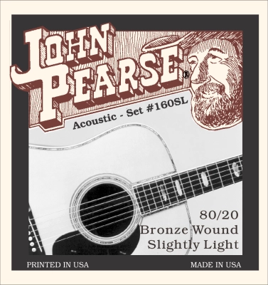 John Pearse - 80/20 Bronze Acoustic Guitar String Set - Slightly Light