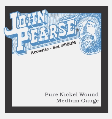 John Pearse - Pure Nickel Acoustic/Electric Guitar String Set - Medium