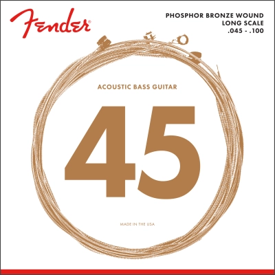 Fender - 8060 Acoustic Bass Strings, Phosphor Bronze -  Long Scale, 45-100