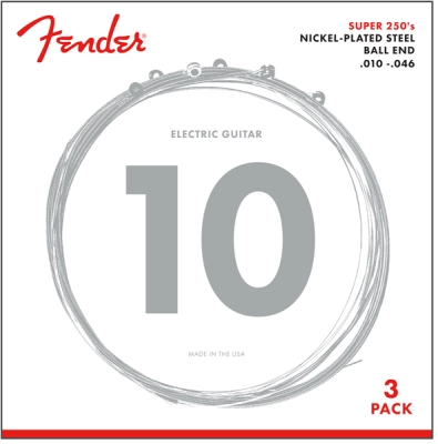 Fender - Original 150 Guitar Strings, Pure Nickel Wound, Ball End, 150R - .010-.046, 3-Pack