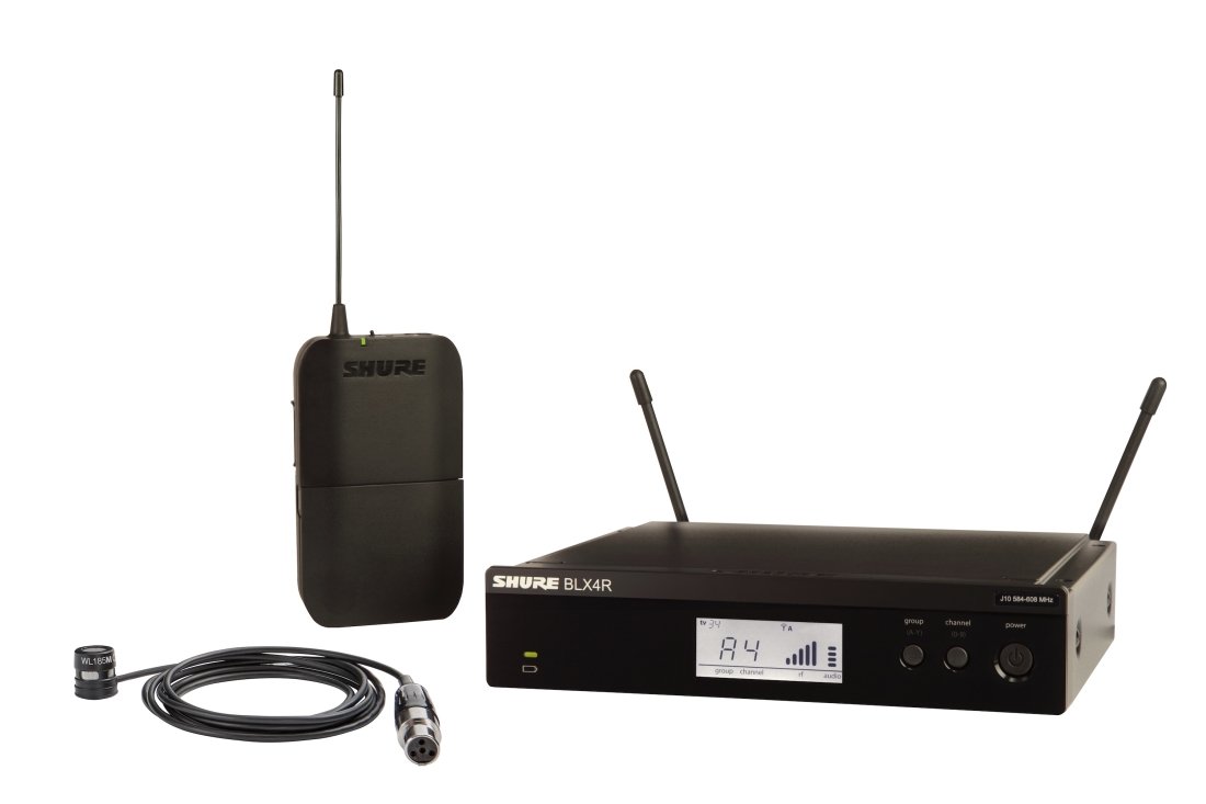 BLX14R Wireless Rack Mount Presenter System with WL185m Lavalier Microphone (H9: 512-542 MHz)