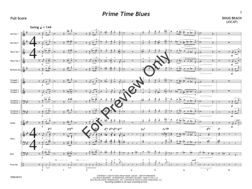 Prime Time Blues - Beach - Jazz Ensemble - Gr. 1