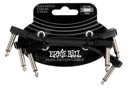 Ernie Ball - 3 Flex Patch Cable - Black (3-Pack)