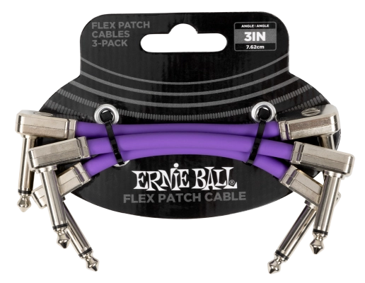 Ernie Ball - 3 Flex Patch Cable - Purple (3-Pack)