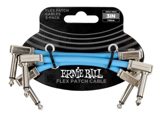 Ernie Ball - 3 Flex Patch Cable - Blue (3-Pack)