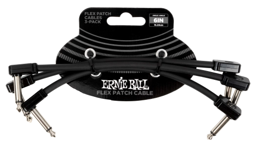 Ernie Ball - 6 Flex Patch Cable - Black (3-Pack)