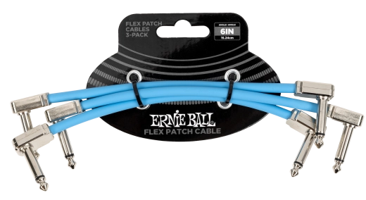 Ernie Ball - 6 Flex Patch Cable - Blue (3-Pack)