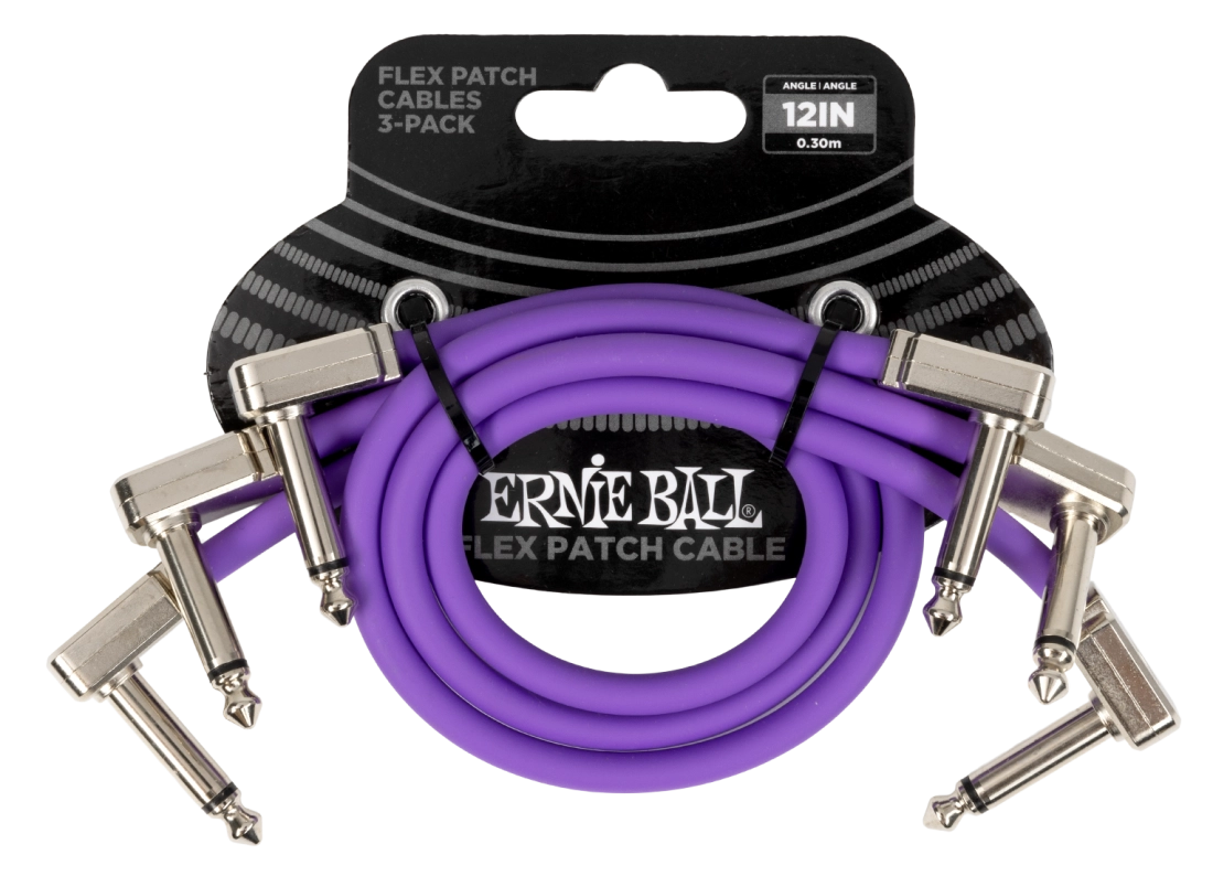 12\'\' Flex Patch Cable - Purple (3-Pack)