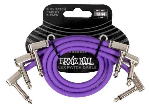 Ernie Ball - 12 Flex Patch Cable - Purple (3-Pack)