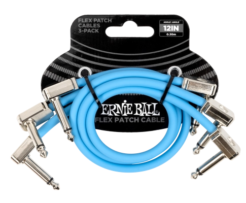 Ernie Ball - 12 Flex Patch Cable - Blue (3-Pack)