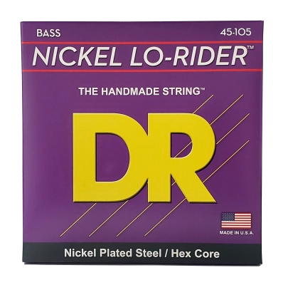 DR Strings - Lo-Rider Hex Core Nickel-Plated Steel Bass Strings - Medium Gauge (45-105)