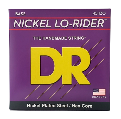 DR Strings - Lo-Rider Hex Core Nickel-Plated Steel 5-String Bass Strings - Medium Gauge (45-130)