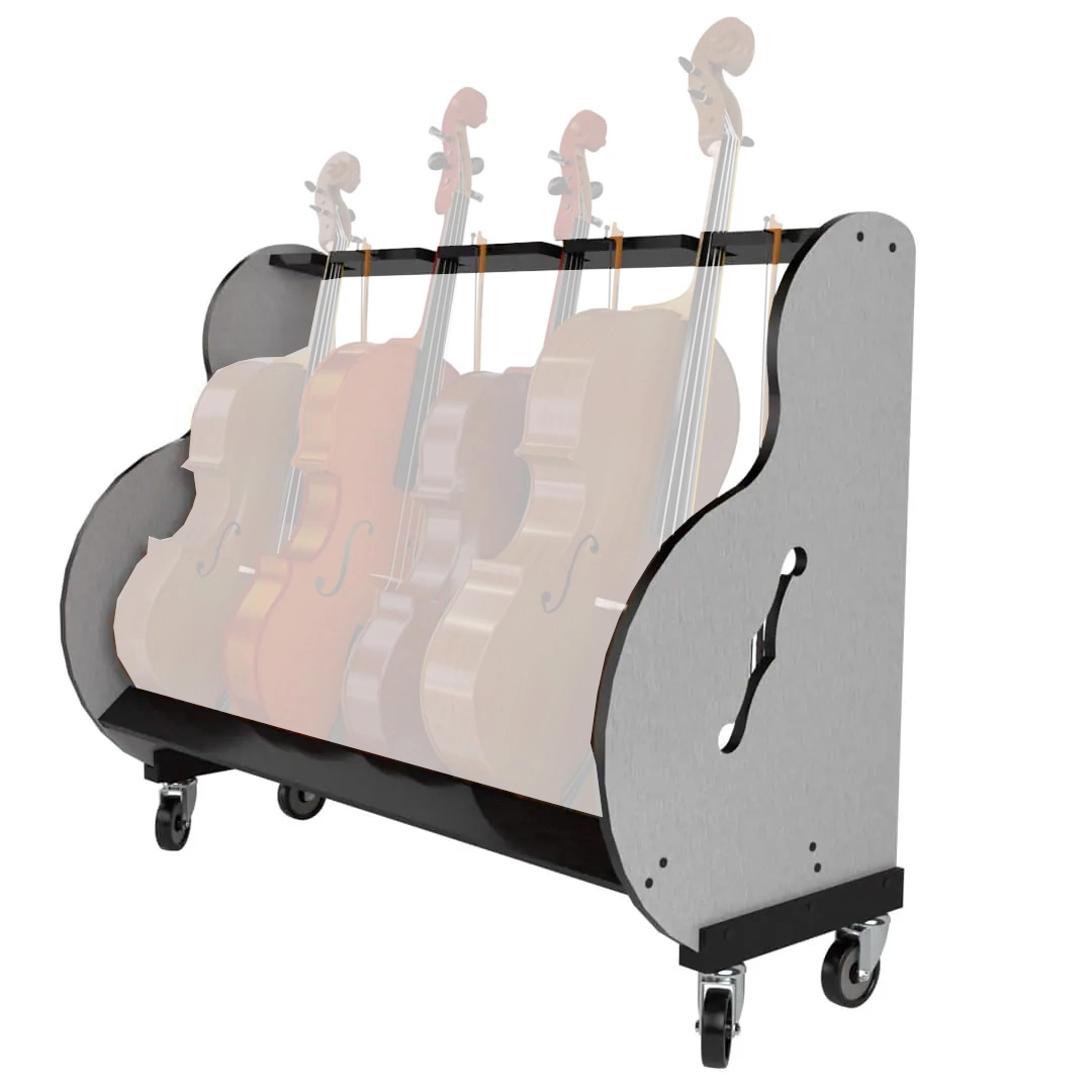 Band Room Mobile Four Cellos Storage Rack