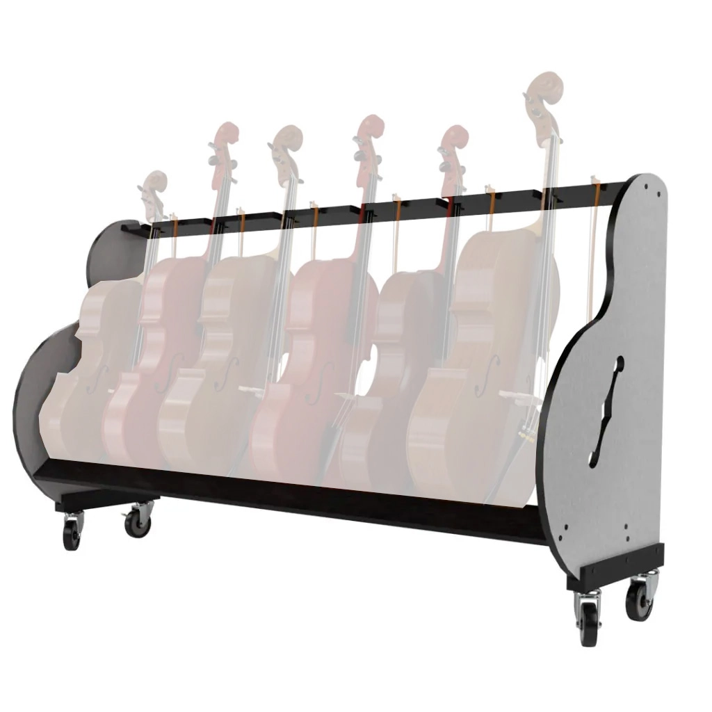 Band Room Mobile Six Cellos Storage Rack