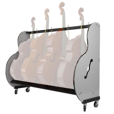 A&S Crafted Products - Band Room Mobile Four Double Bass Storage Rack