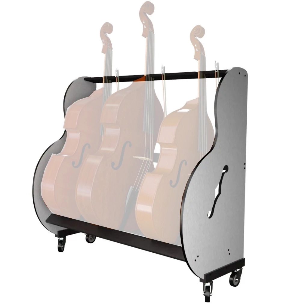 Band Room Mobile Three Double Bass Storage Rack