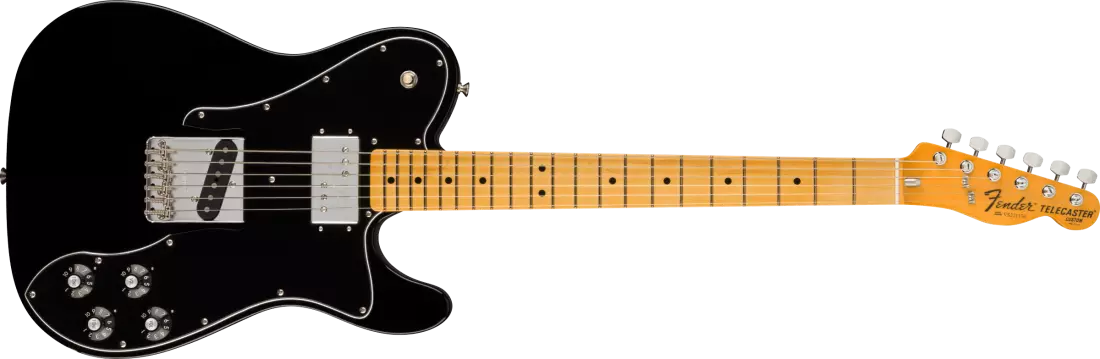 Telecaster Custom American VintageII 1977 en srie limite (fini noir, touche en rable)