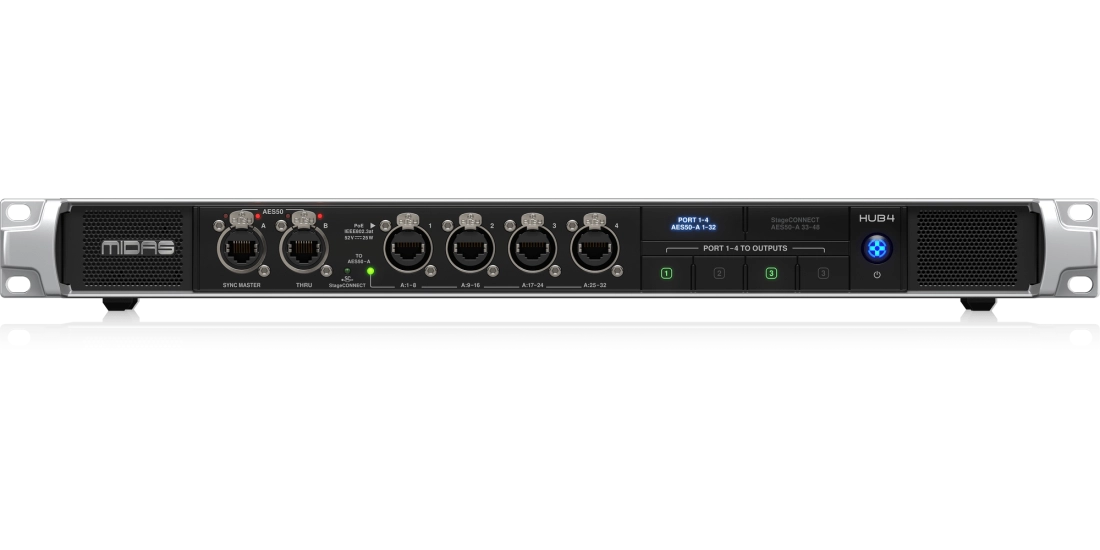 Concentrateur de système de référence à 4 ports PoE (pour mélangeurs personnels ou boîtiers de scène compatibles)