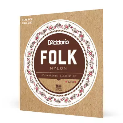 DAddario - EJ33 - Folk Nylon 80/20 Bronze/Clear Nylon