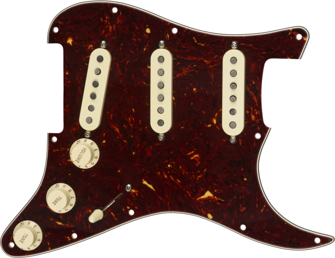 Pre-Wired Strat Pickguard, Custom Shop Texas Special SSS, 11 Hole - Tortoise Shell