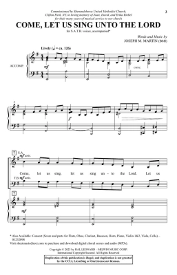 Come, Let Us Sing Unto the Lord - Martin - SATB