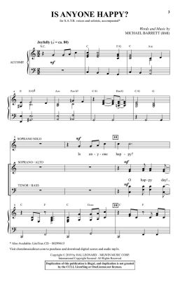 Is Anyone Happy? - Barrett - SATB