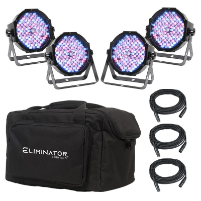 Eliminator Lighting - Ensemble MegaFlat PakEP (4projecteurs  DEL, cbles et sac)