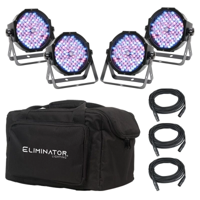 Eliminator Lighting - Mega Flat Pak EP - 4 LEDs, Cables and Bag