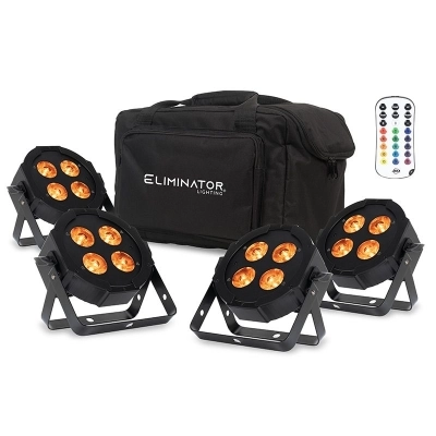 Eliminator Lighting - Mega Hex L Pak4 - 4 LEDs, Cables and Bag