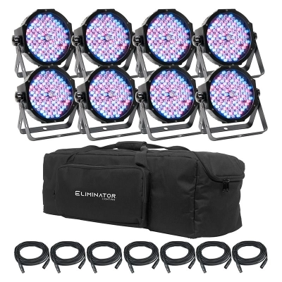 Eliminator Lighting - Mega Hex L Pak8 - 8 LEDs, Cables and Bag