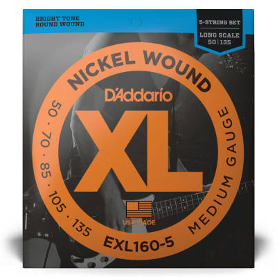 EXL160-5 - Nickel Round Wound 5-STRING/LONG SCALE 50-135