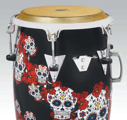 Karl Perazzo 11-3/4\'\' Fiberglass Conga - Sugar Skull