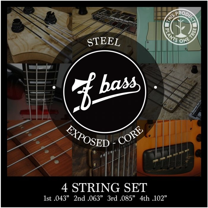 Exposed-Core 4 String Steel Bass Strings - Set