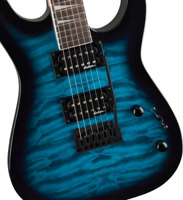 JS Series Dinky JS20 DKQ 2PT, Amaranth Fingerboard - Transparent Blue Burst