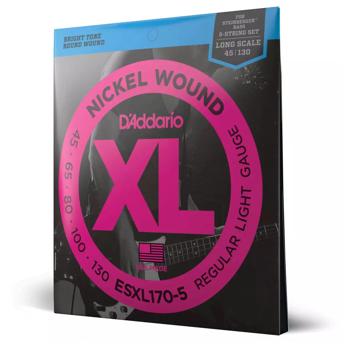 EXL170-5 - Nickel Round Wound Long Scale 5-String Bass Strings 45-130