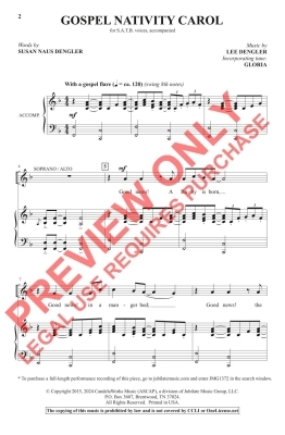 Gospel Nativity Carol - Dengler - SATB